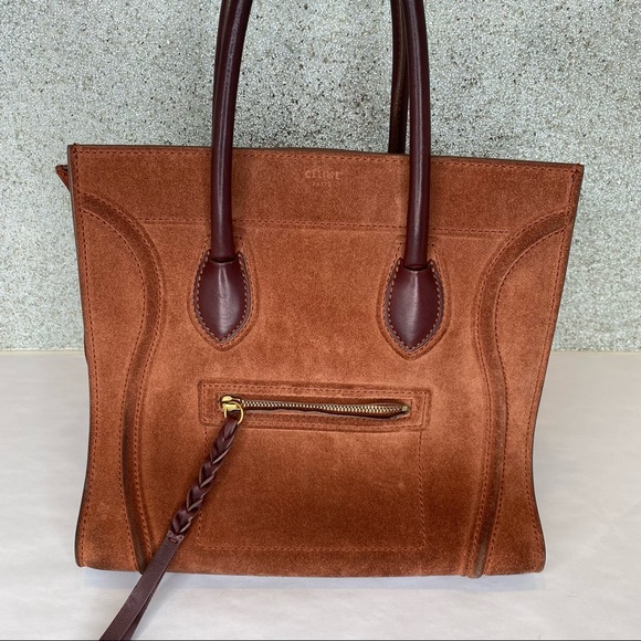 Celine Medium Phantom Medium Luggage Tote Brown Suede - Picture 2 of 16
